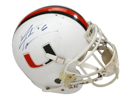 2000 Santana Moss Game Used and Signed University of Miami Helmet (Miami LOA)